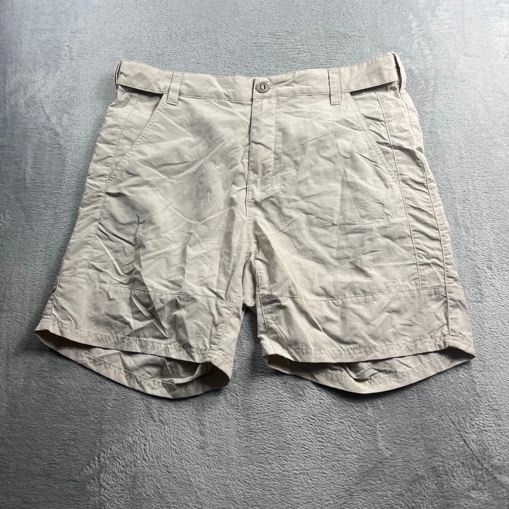 Huk Performance Fishing Shorts Mens XXL Tan Khaki Quick Dry Outdoor Hiking